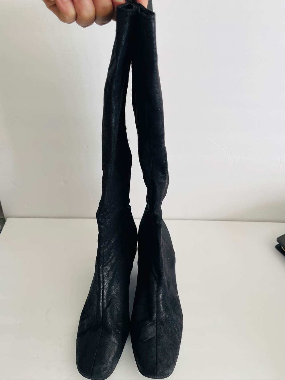 ⁠A2 by Aerosoles Taekwondo XC Black Tall Knee High Wedge Boots Womens Size 10M⁠